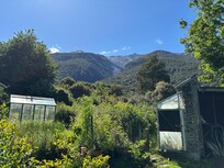 View from the back up to the mountains