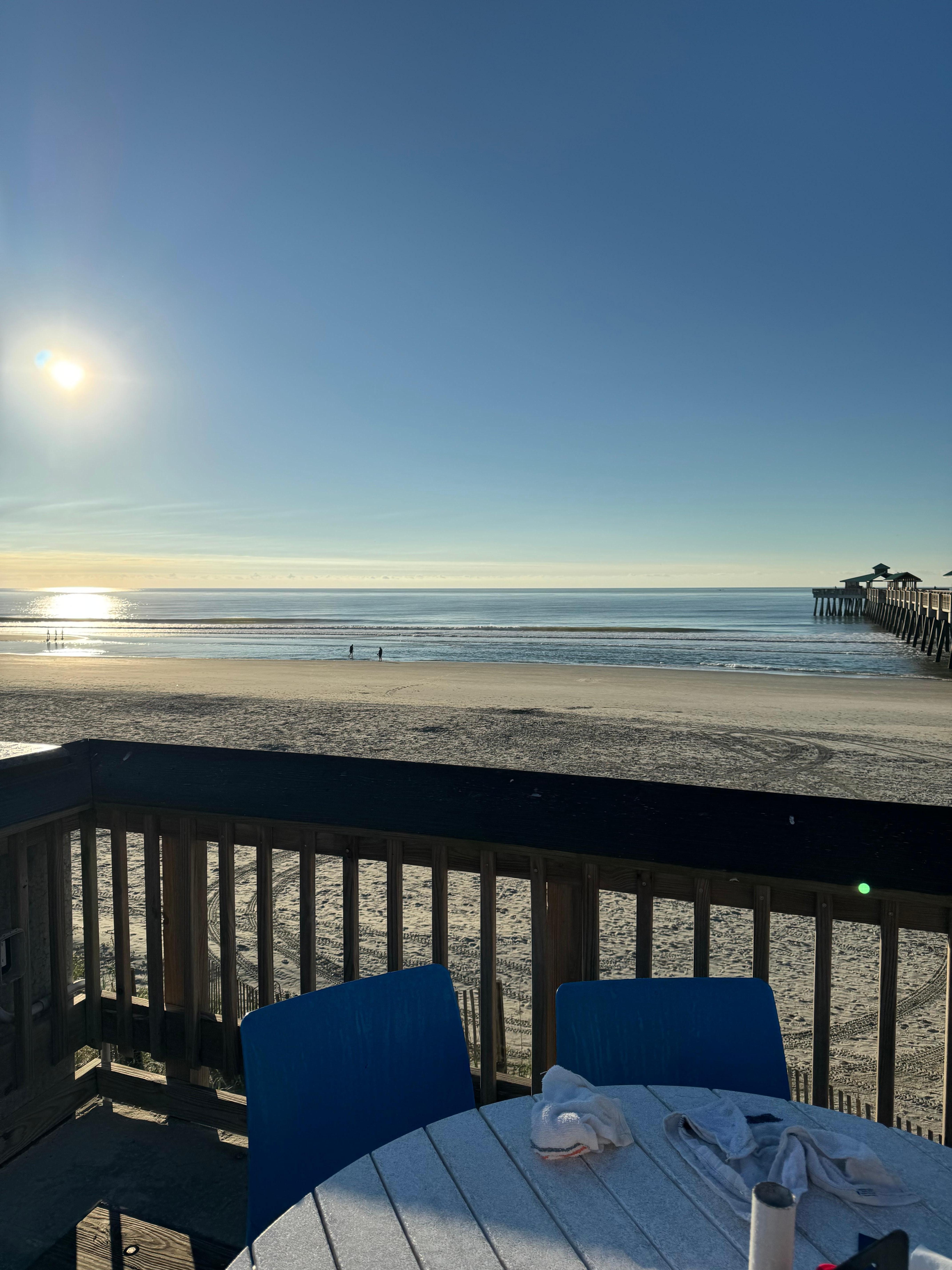 Breakfast at a nearby pier