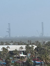 Can see SpaceX launch towers from front balcony