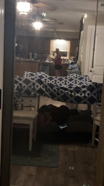 Just as comfortable as being at home. Makeshift tent.