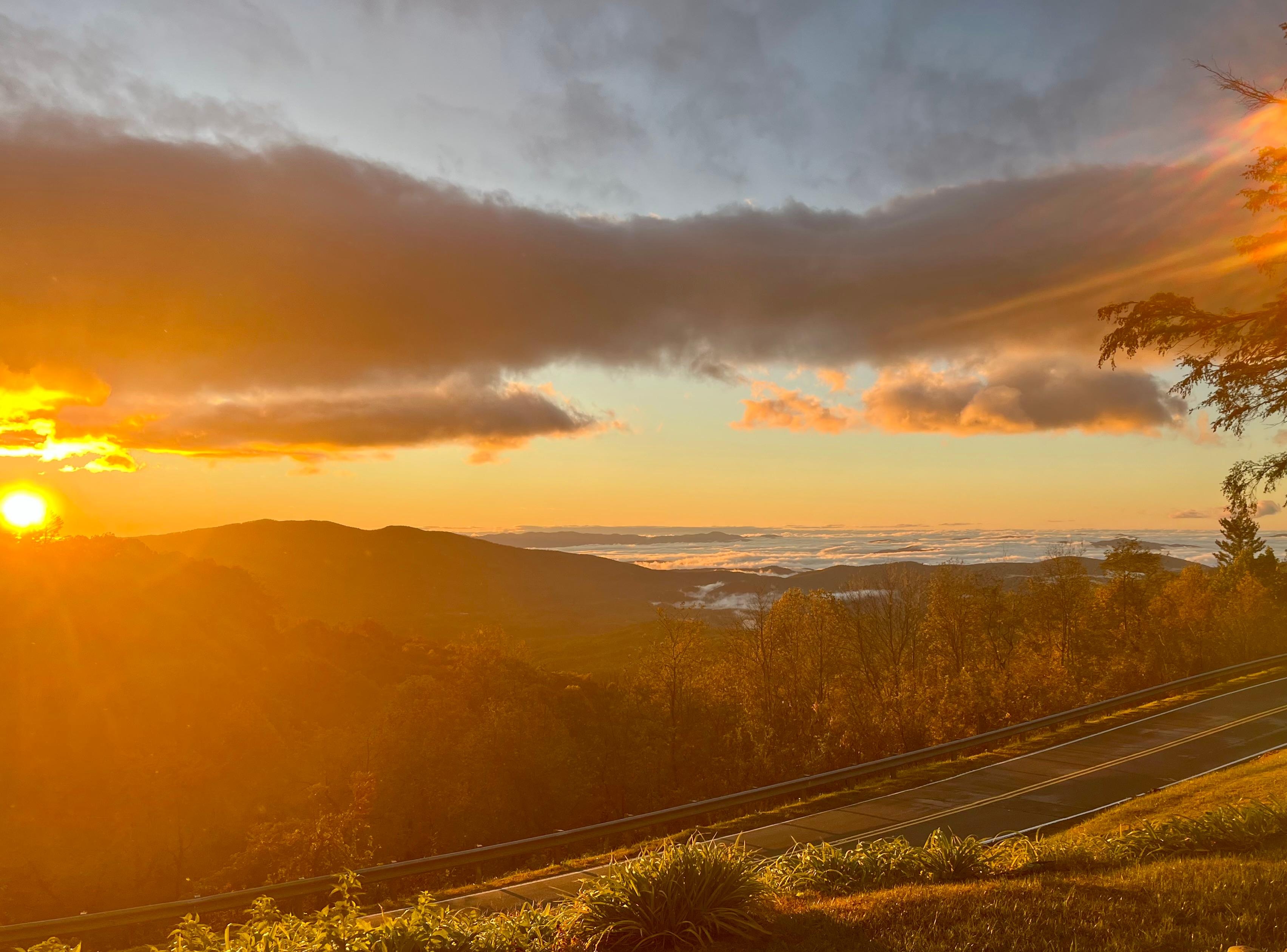 Sunrise from the terrace at Little Switzerland Inn