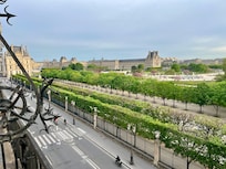 Terrace view of Louvre and park
