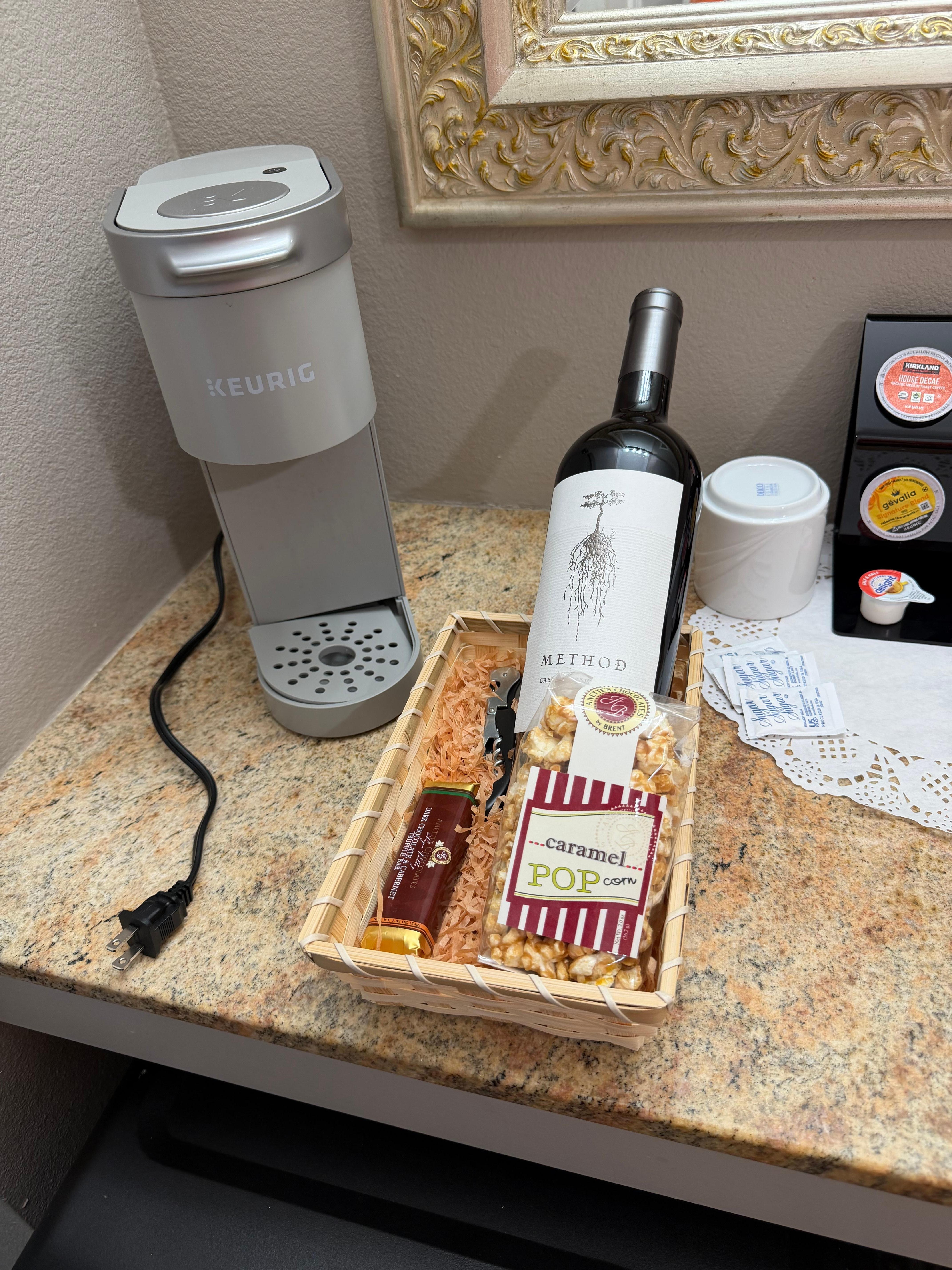 Coffee provided in the room and in the lobby