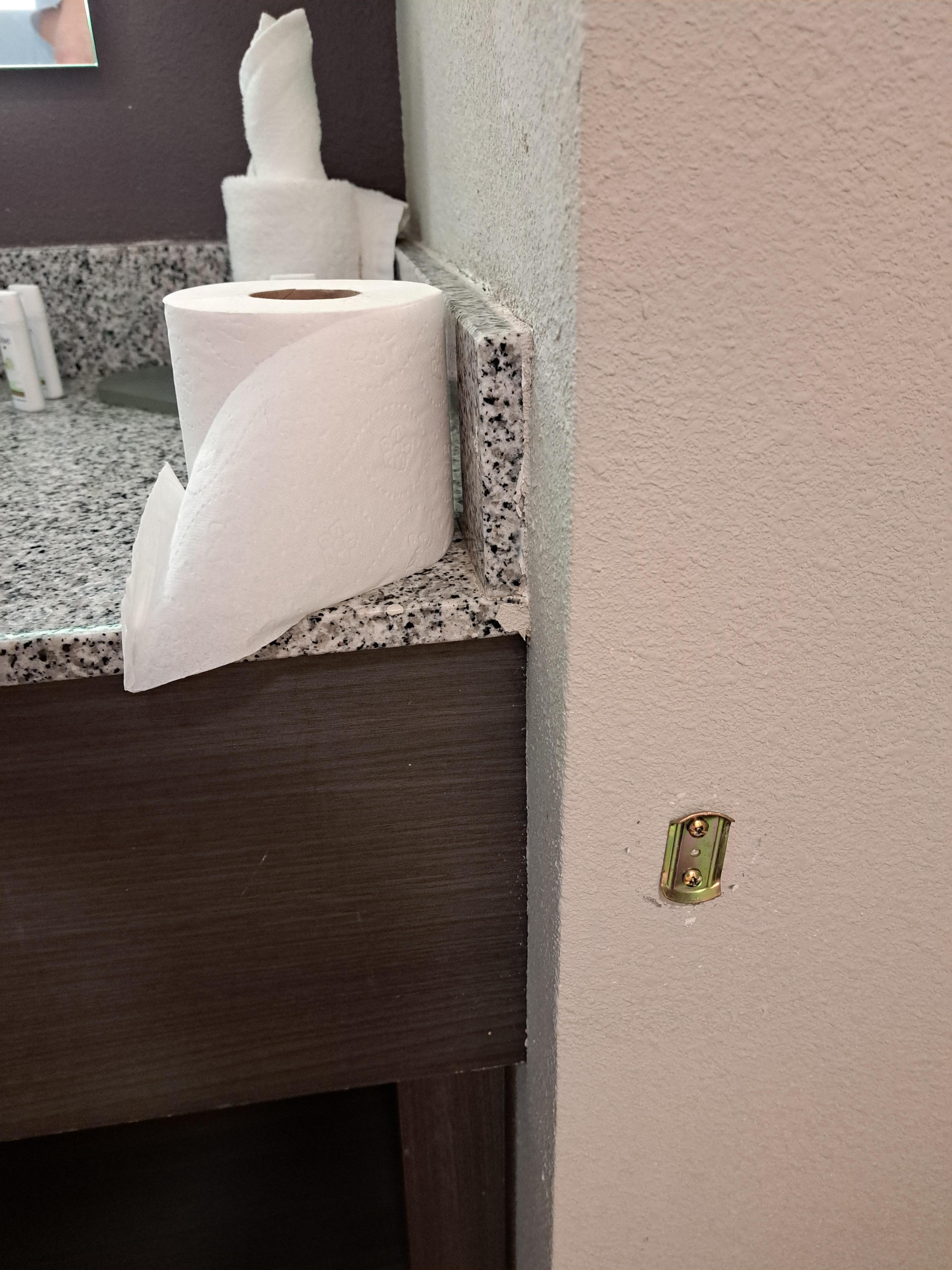 Missing toilet paper holder