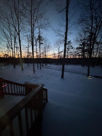 Pretty sunset from the living room the first night of our stay.
