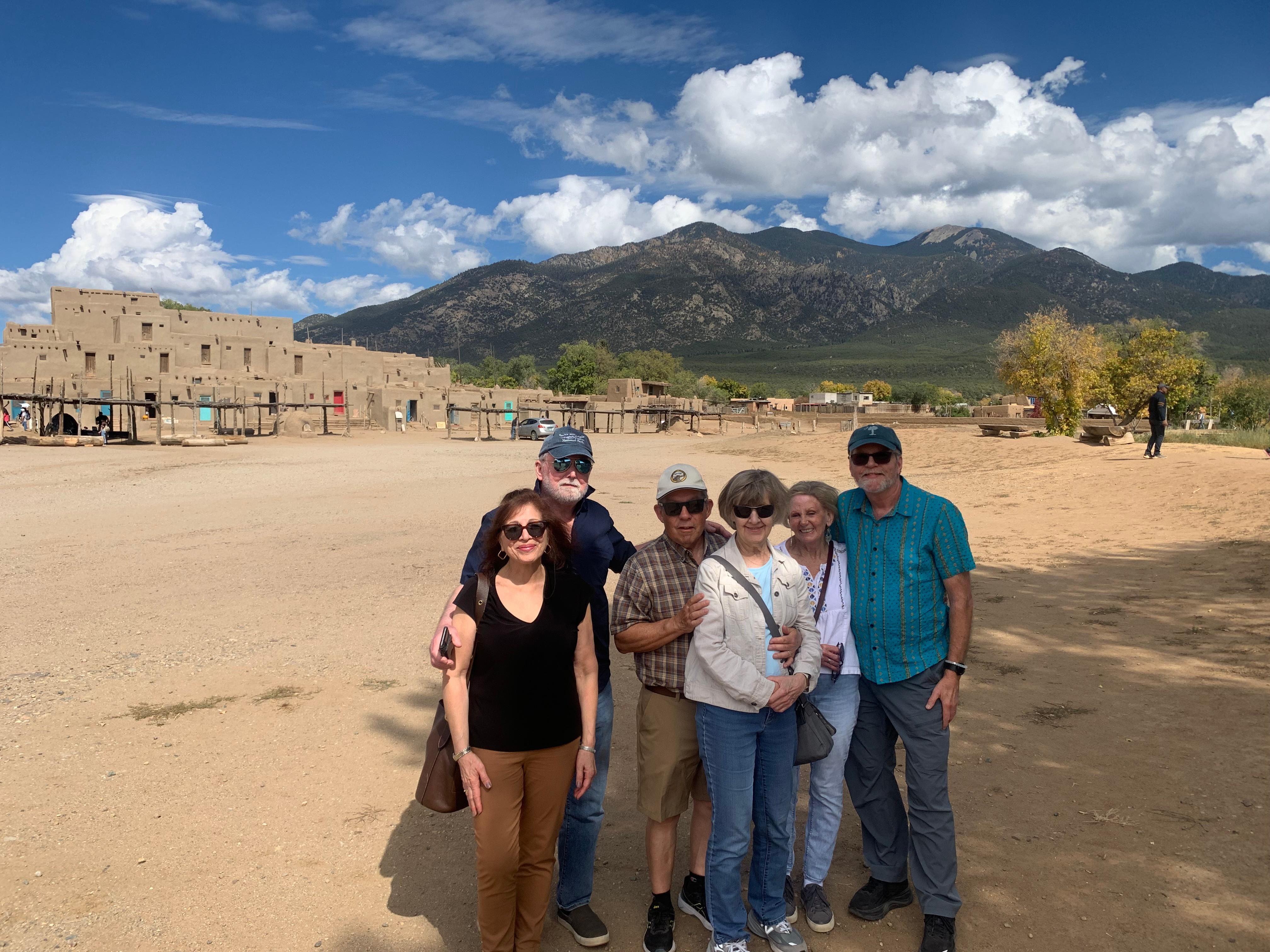 Friends visiting Taos pueblo