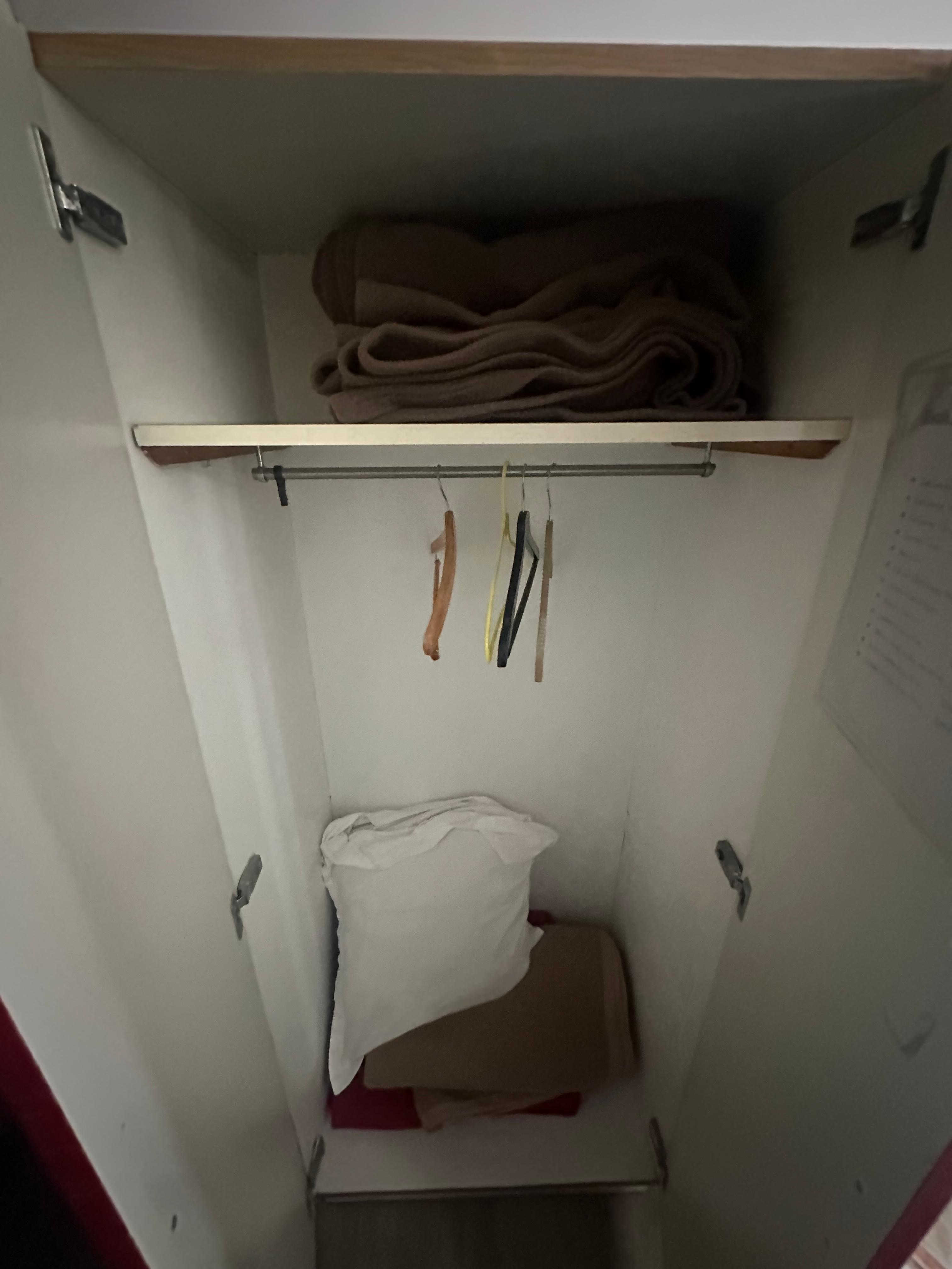 Look at the black mold in the closet -- the blankets have never been washed.