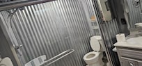 Never seen a toilet inside a shower before, lol. Kids got a kick out of it!