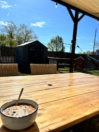Breakfast outside