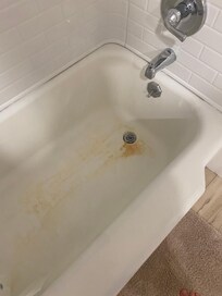 Stain in the bathroom when we checked in.