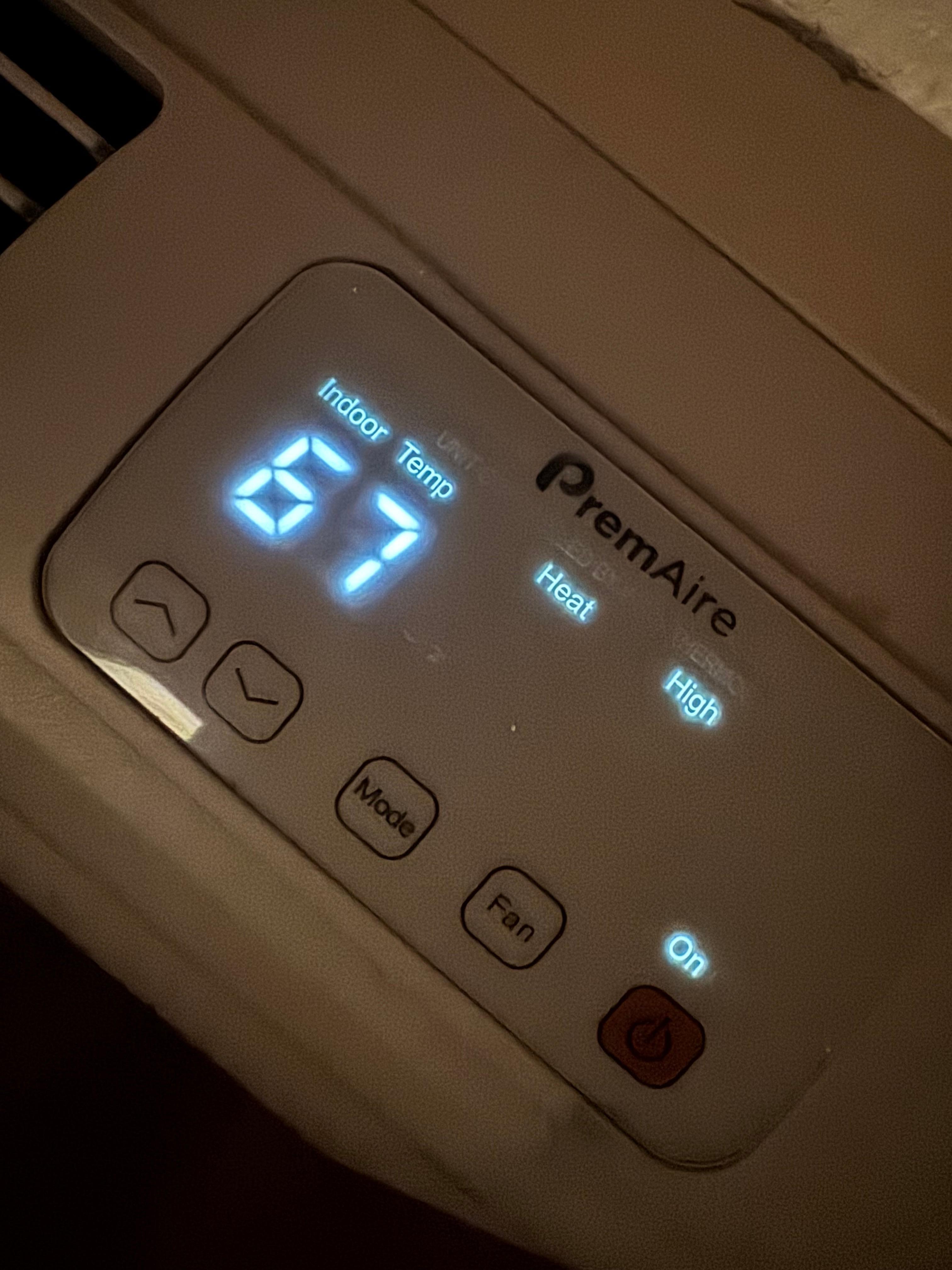 Temp couldn’t get higher than 67°