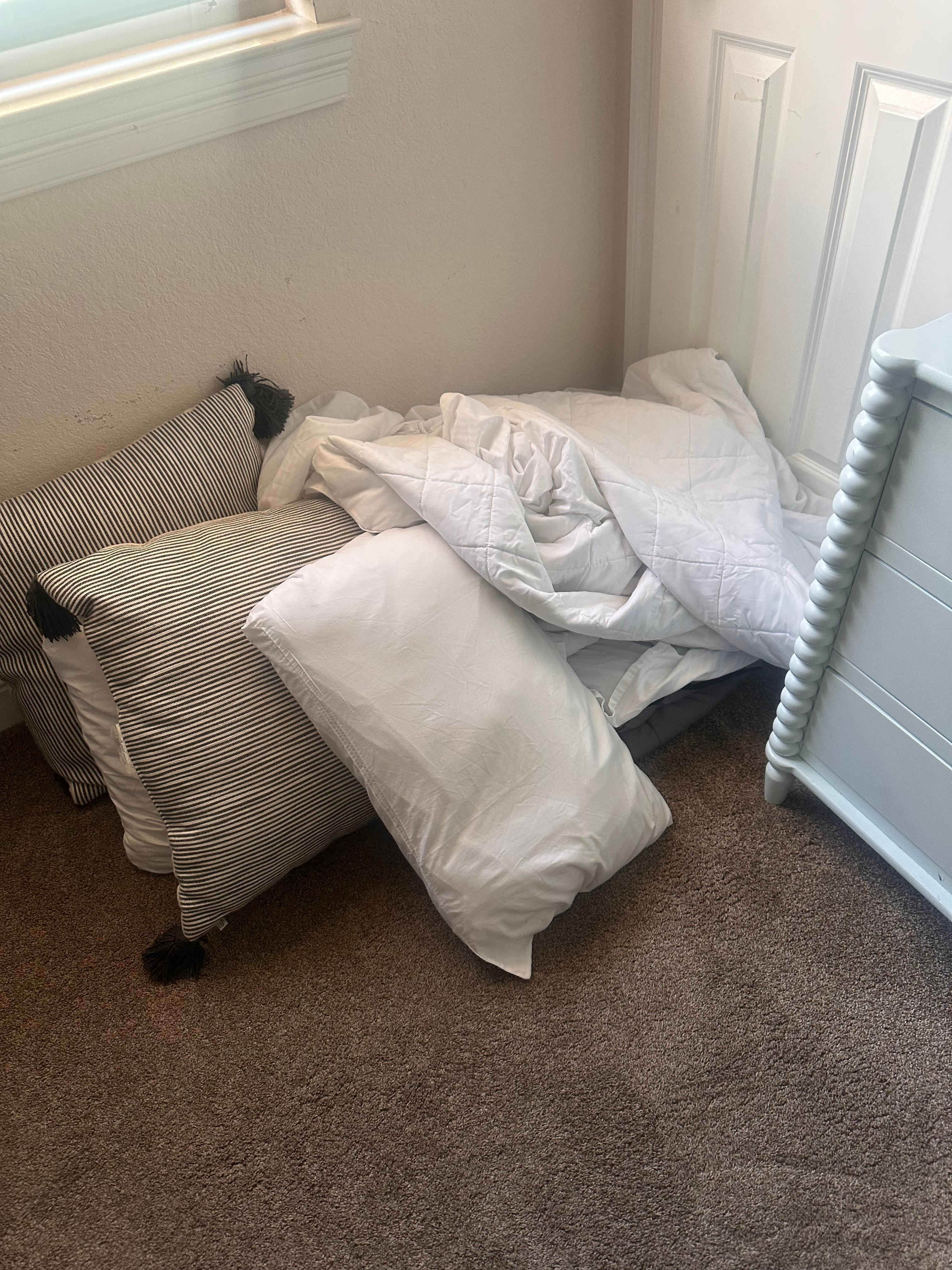 One of the bedrooms upon arrival 