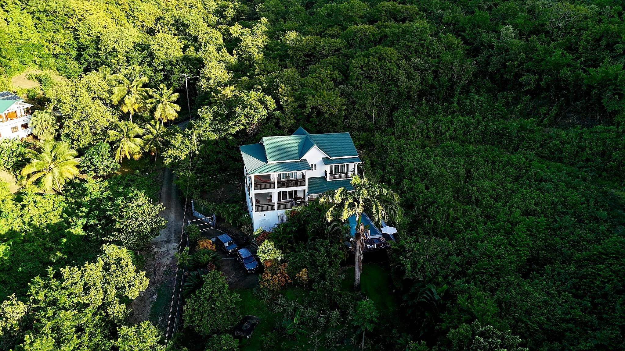 Drone photo of accommodation. 