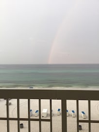 Beautiful rainbow over Gulf of America on day one.