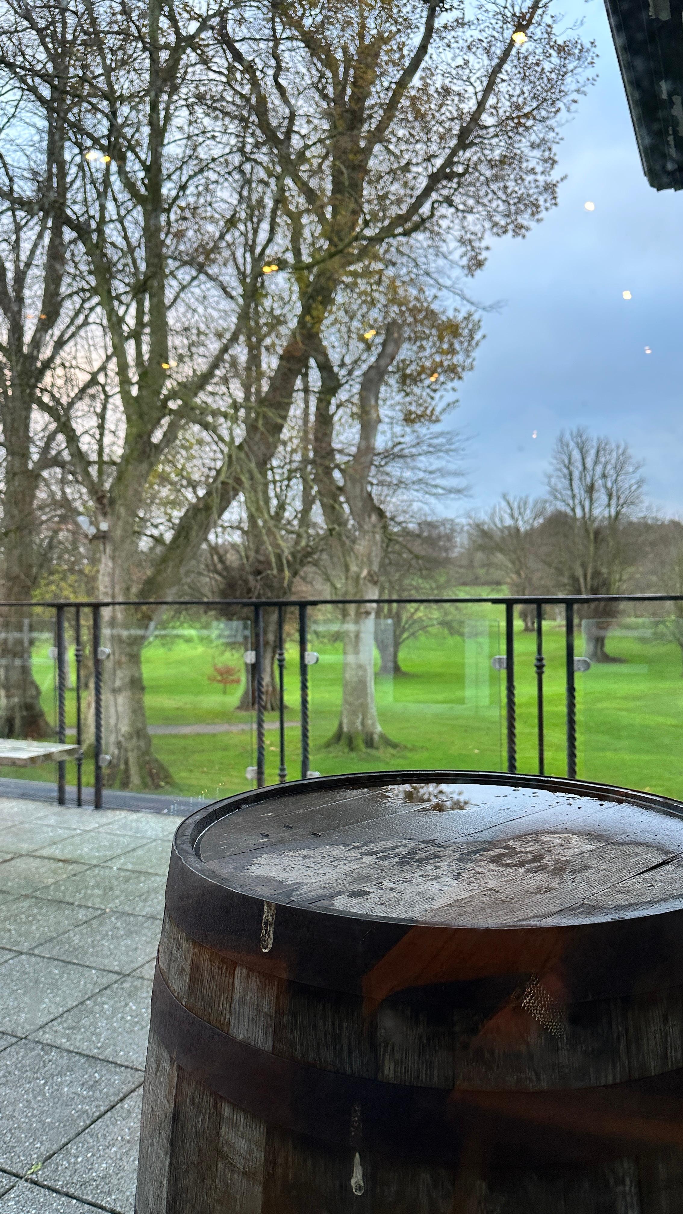 View at breakfast overlooking the green 