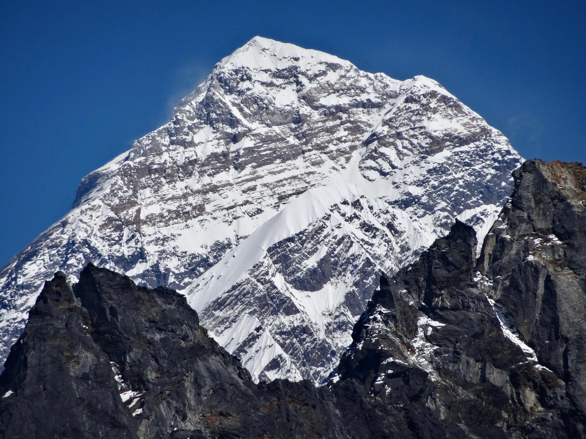 Summit of Everest from hill 1285 feet above the Namgyal.