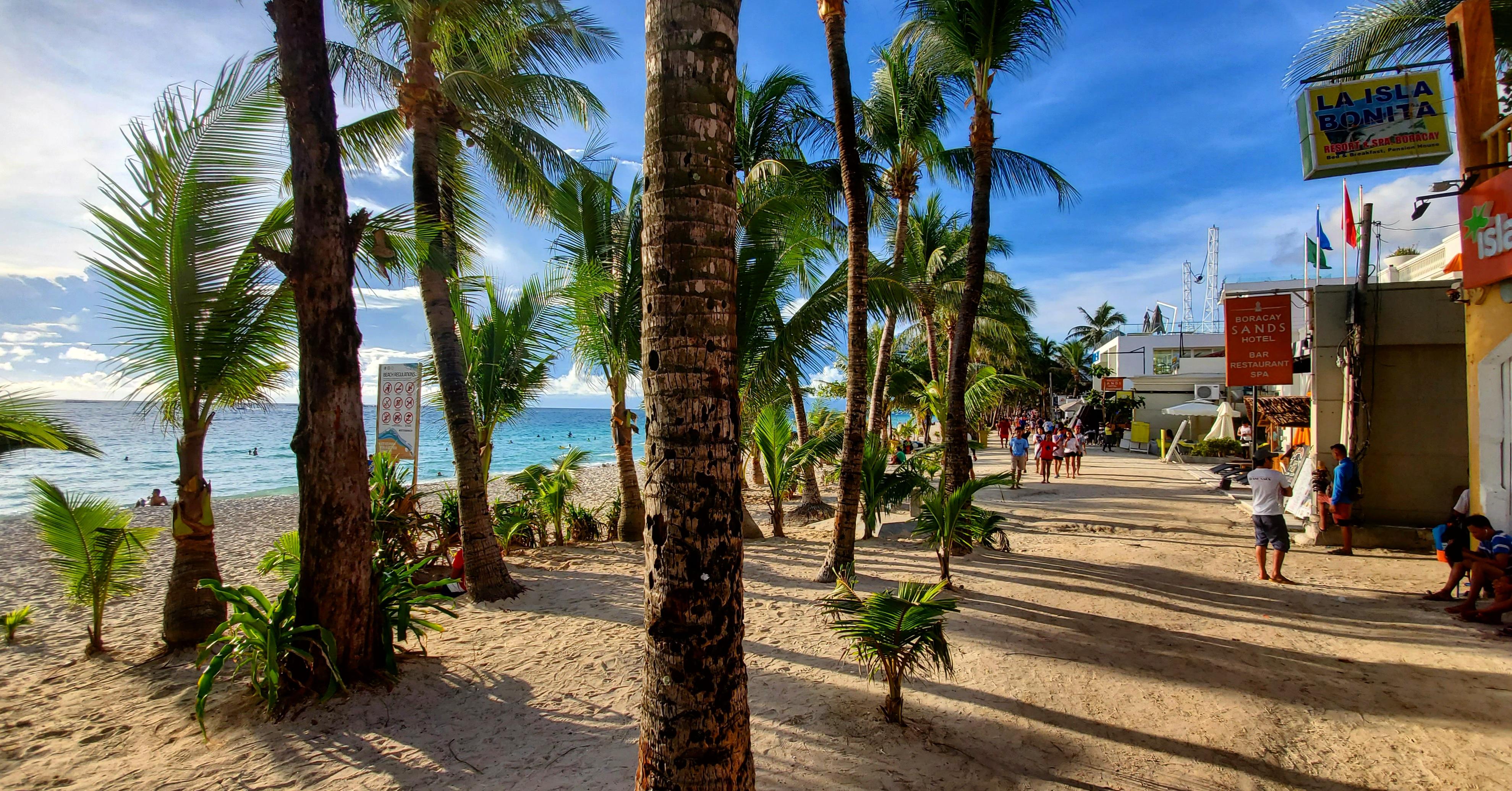 The view north from the hotel entrance