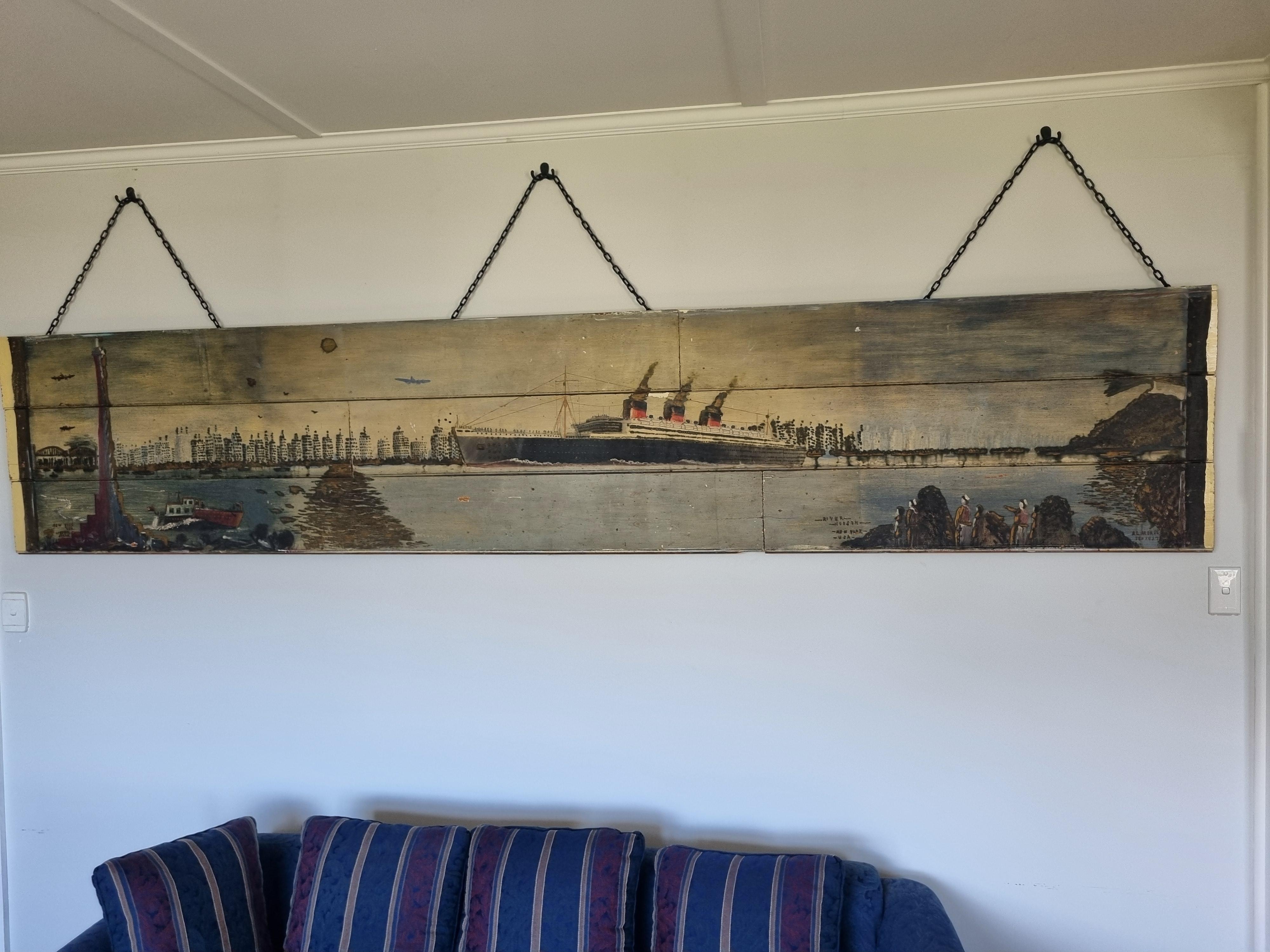 Artwork from 1930 from a wall in the house found during renovations.