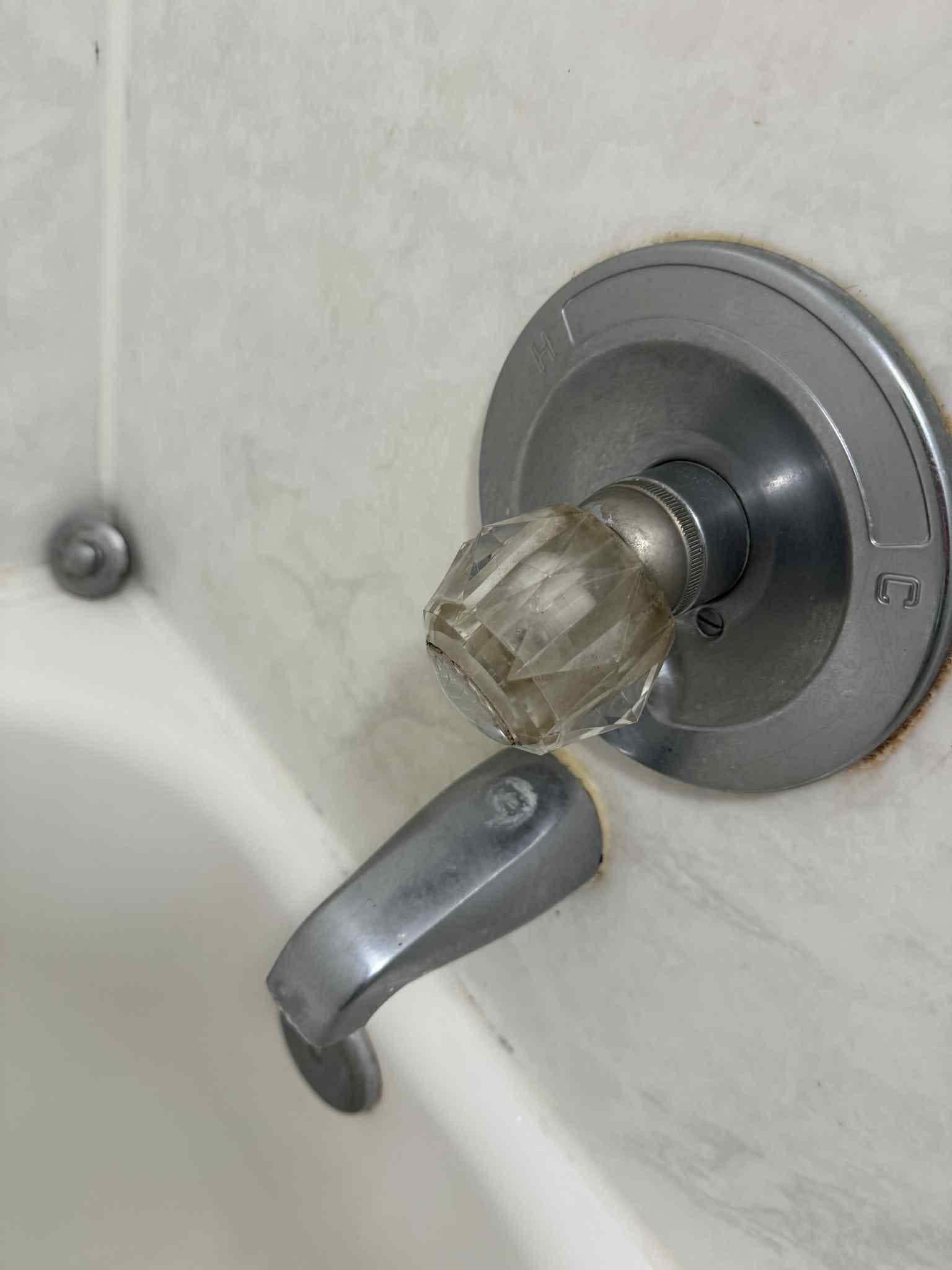 Scum and grime on handle