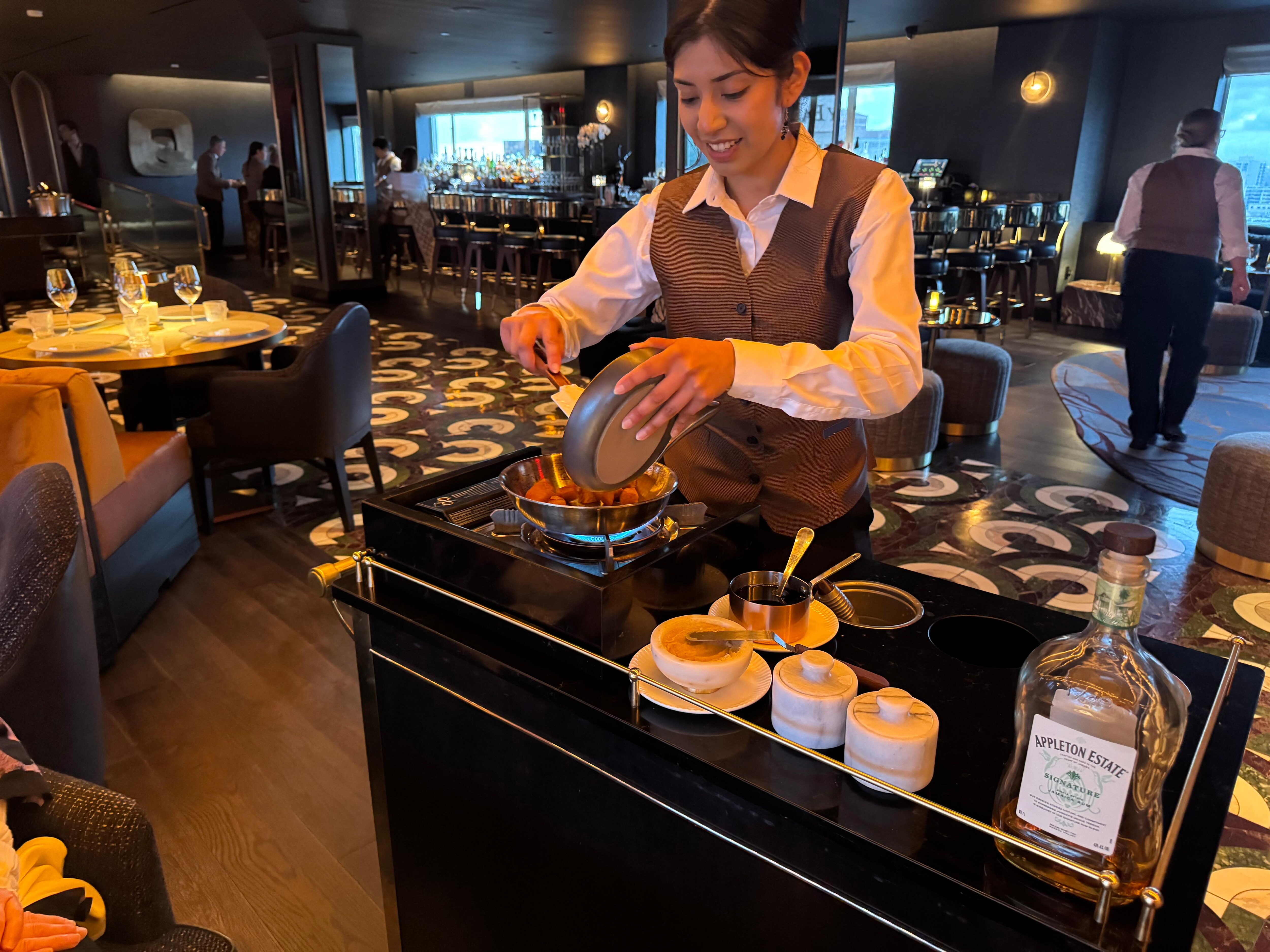 Sky room table side flambé!