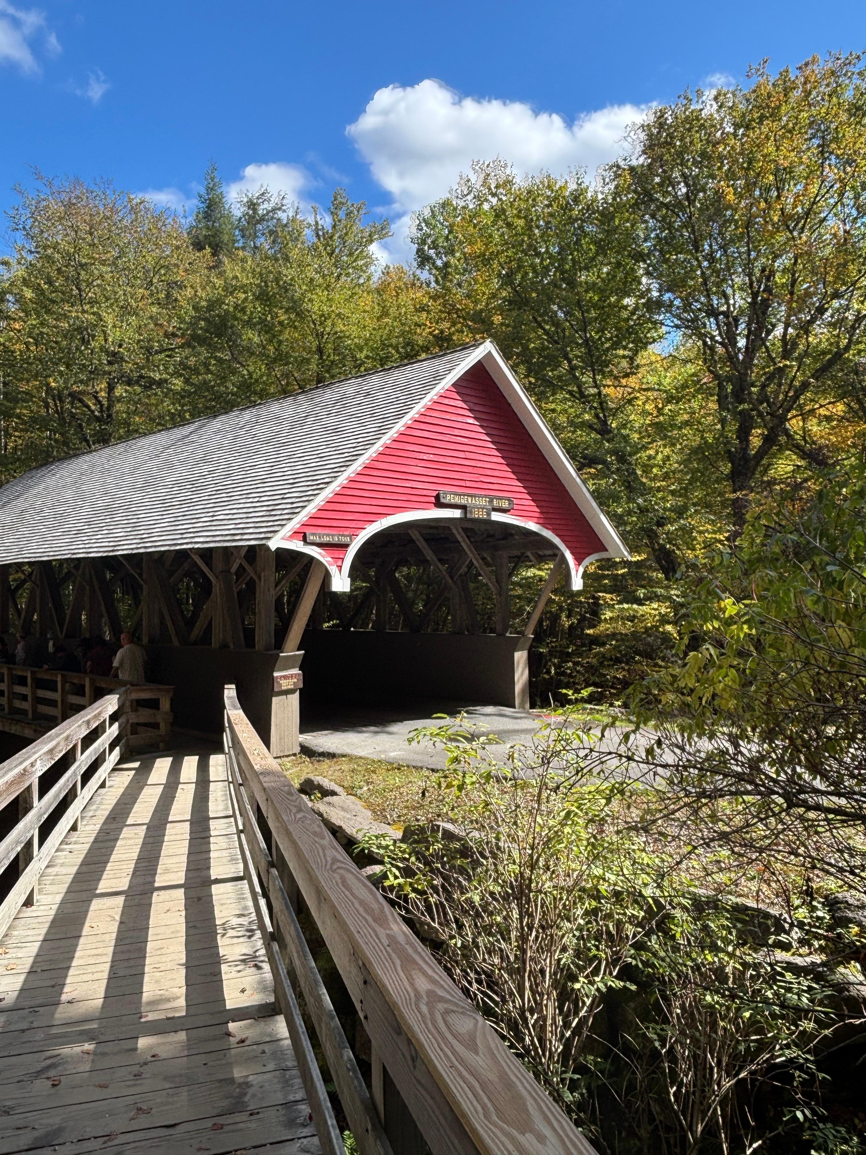 Covered bridge at Flume Gorge