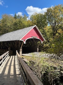 Covered bridge at Flume Gorge