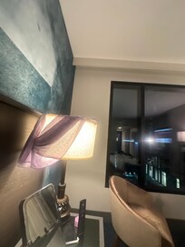 bedside table and view