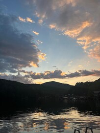 Sunset on a very exciting day which included the engagement of our youngest, Robbie who grew up fishing and boating on beautiful Burton!