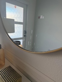 Nasty dirty mirror in foyer