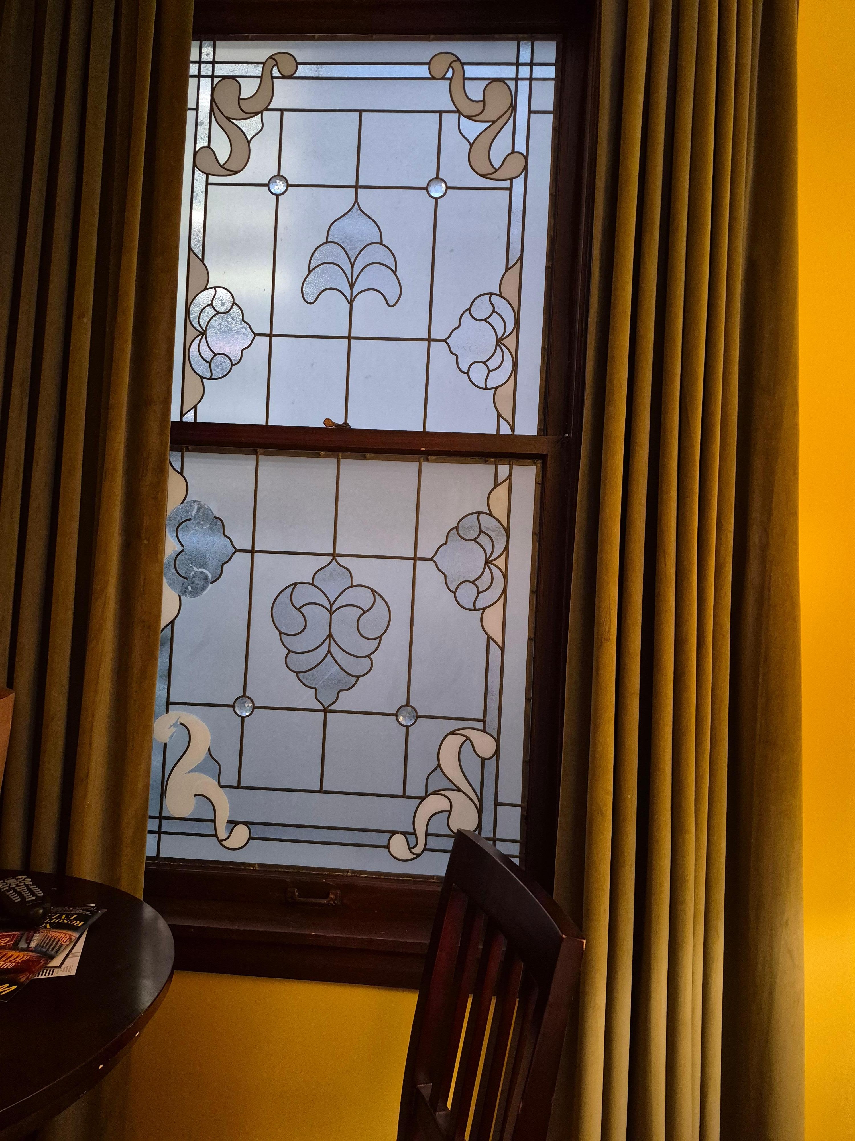 Stained glass windows everywhere 