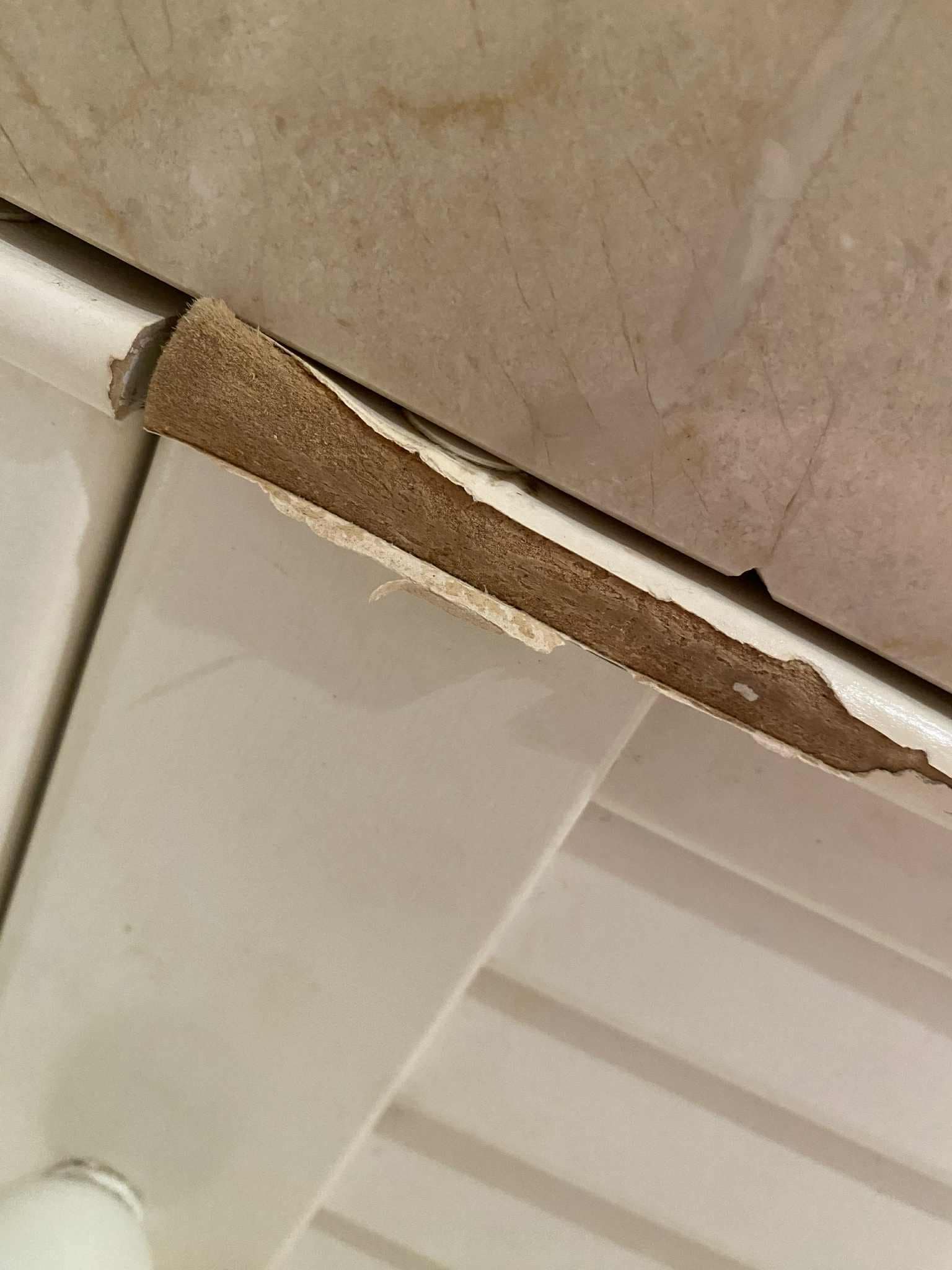 Worn out bathroom cubbards