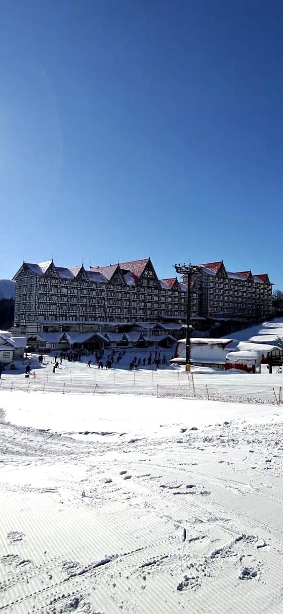 Hotel view from ski area 