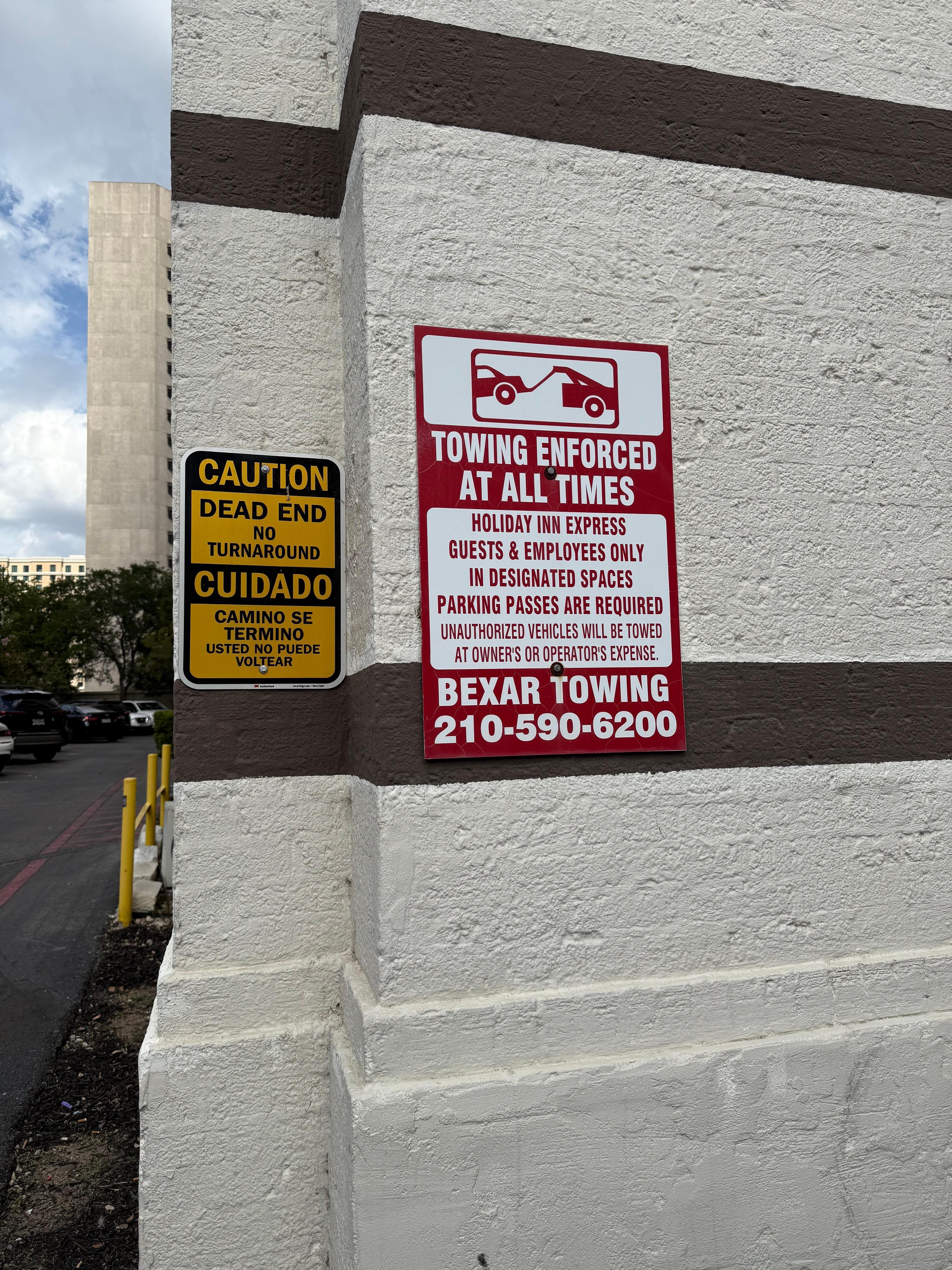 We had originally parked here and the front desk told us to move the car because it was for staff and we told them that the sign says guests but he still made us move the car.