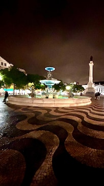 Fountain at Rossio Square.