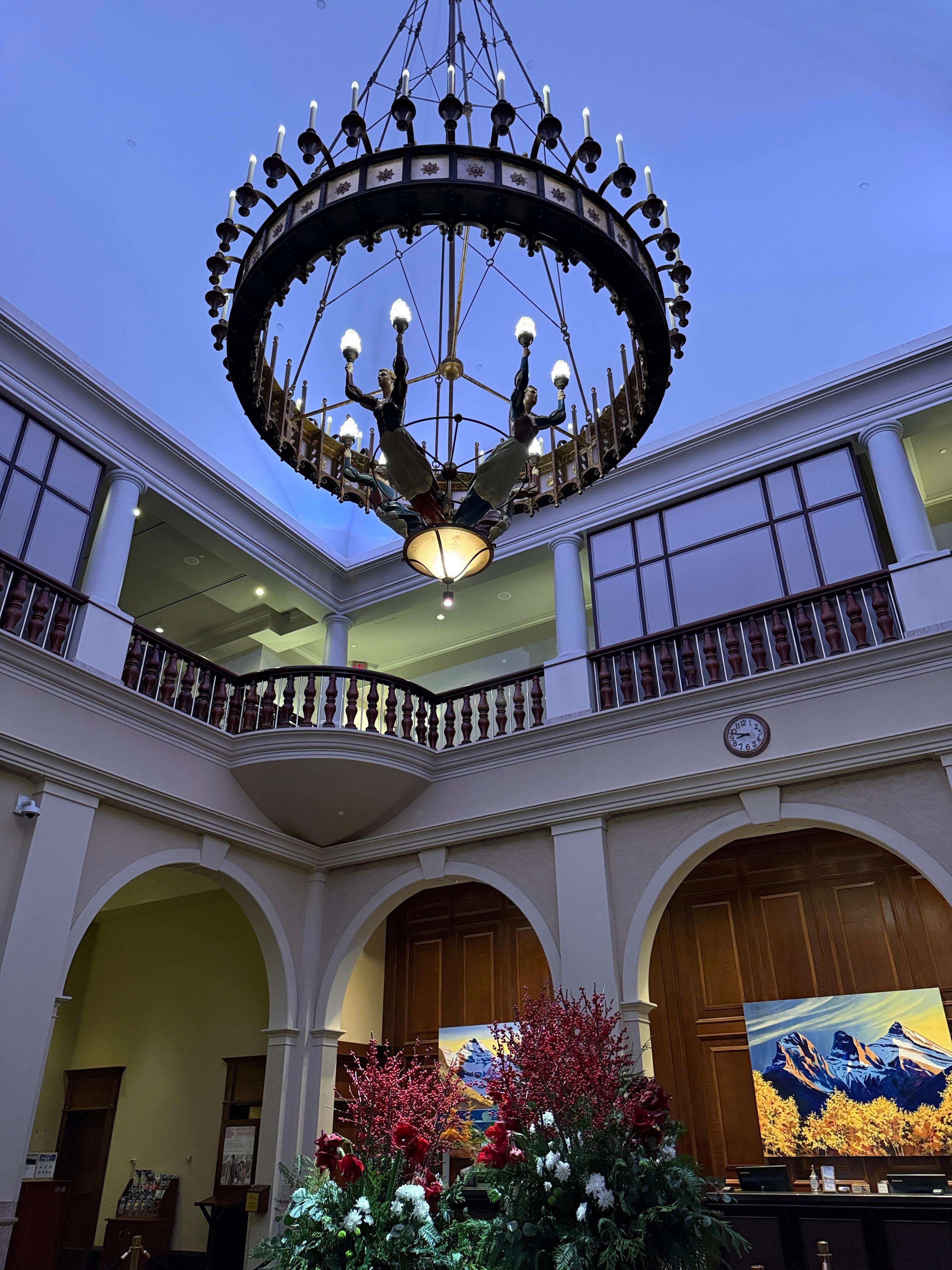 Chandelier in main lobby