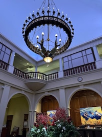 Chandelier in main lobby
