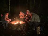 Enjoying S’Mores at the fire pit