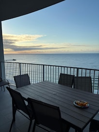 Balcony had plenty of seating and big table for eating and relaxing