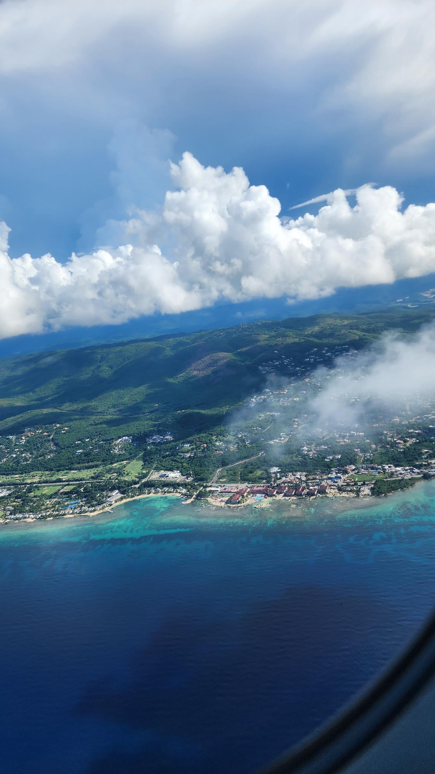 View of area from airplane