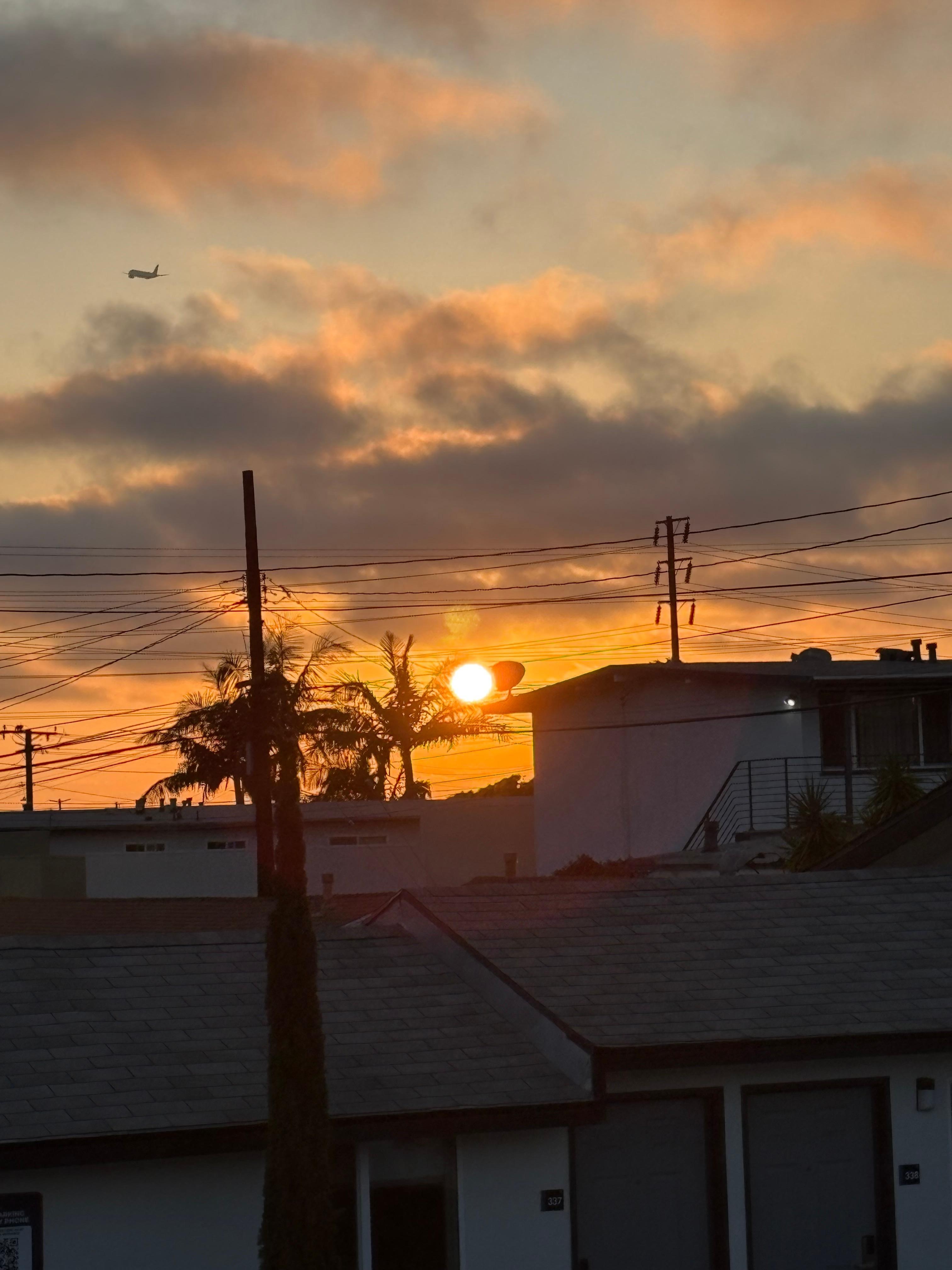 Sunset from balcony. Didnt see entire sunset but that was special to end our trip