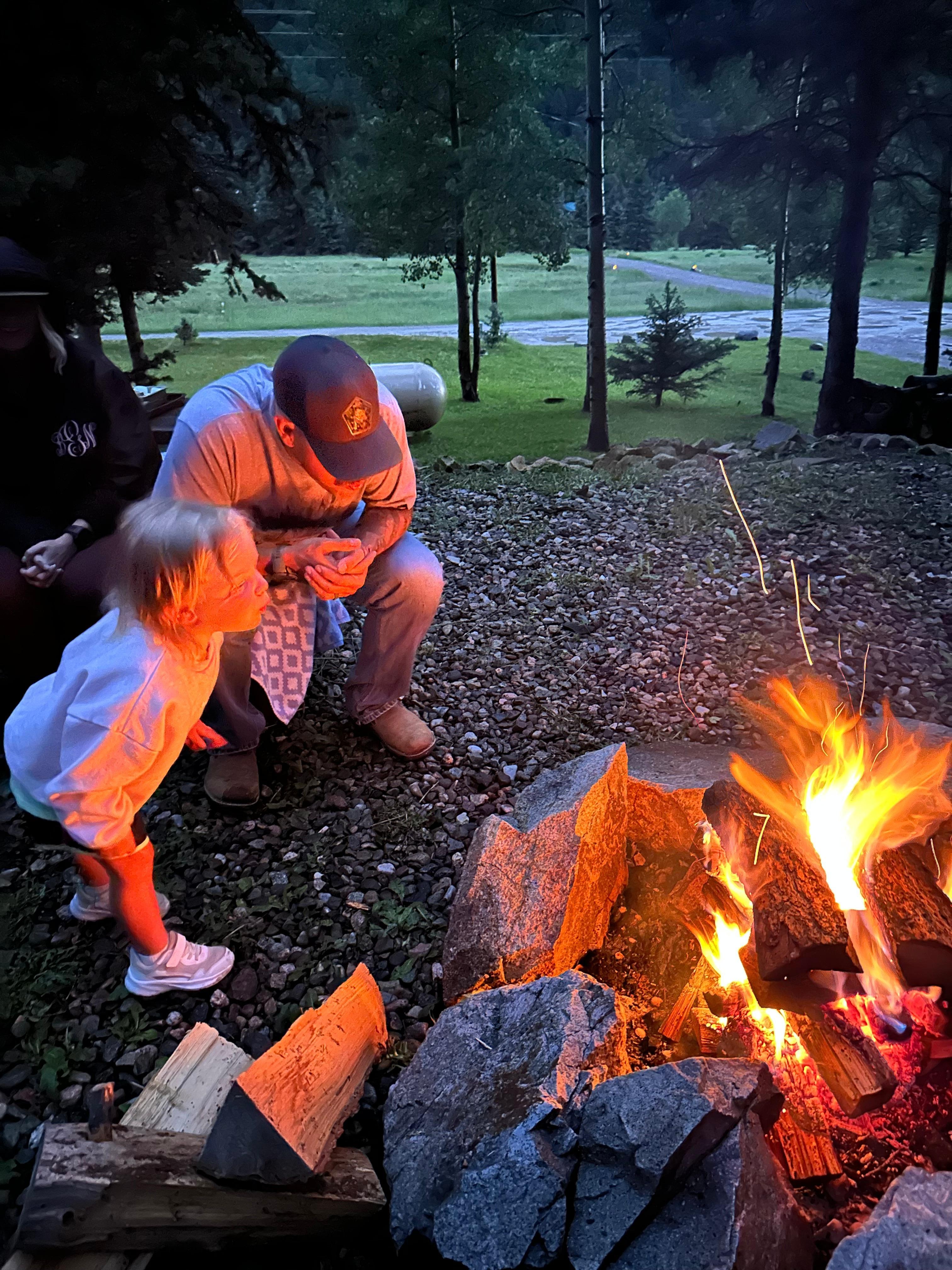 Fun with friends around the fire pit. 