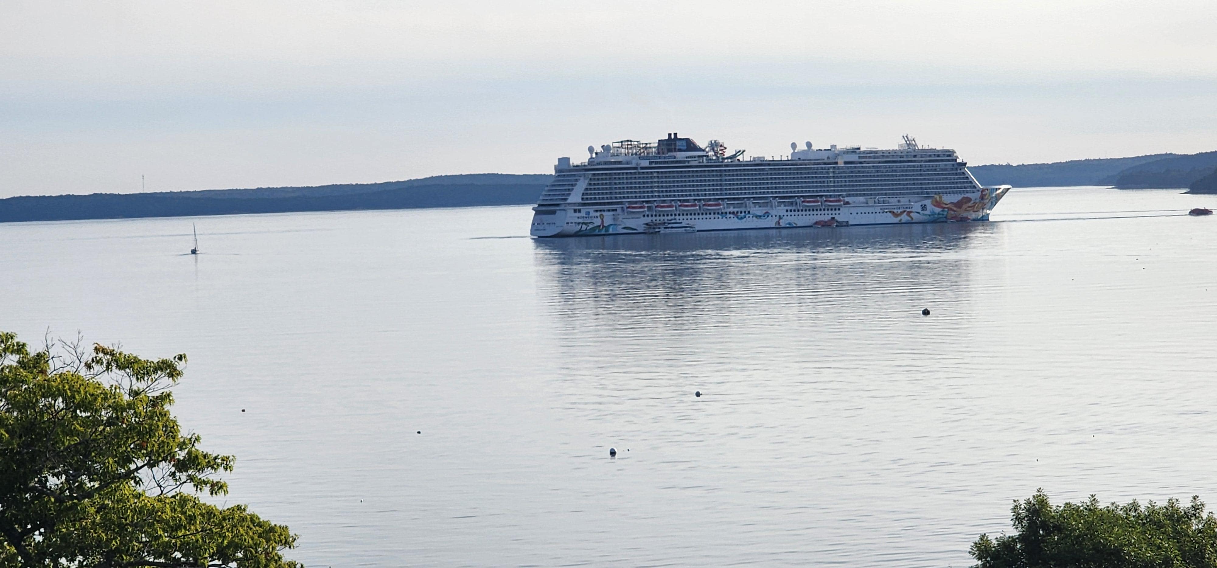 Cruise ship seen from Balcony
