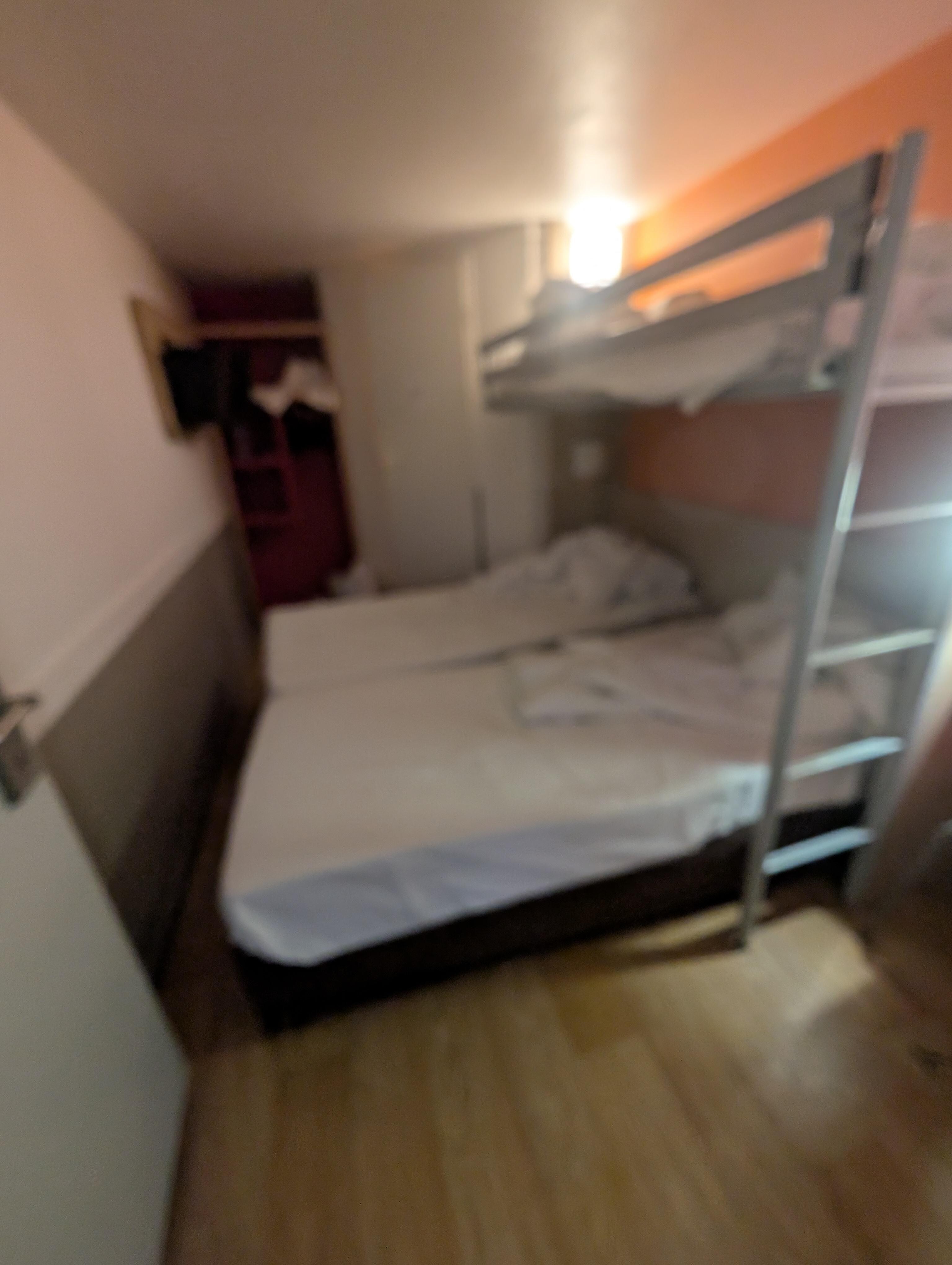 Couldn't open the door without moving the bed