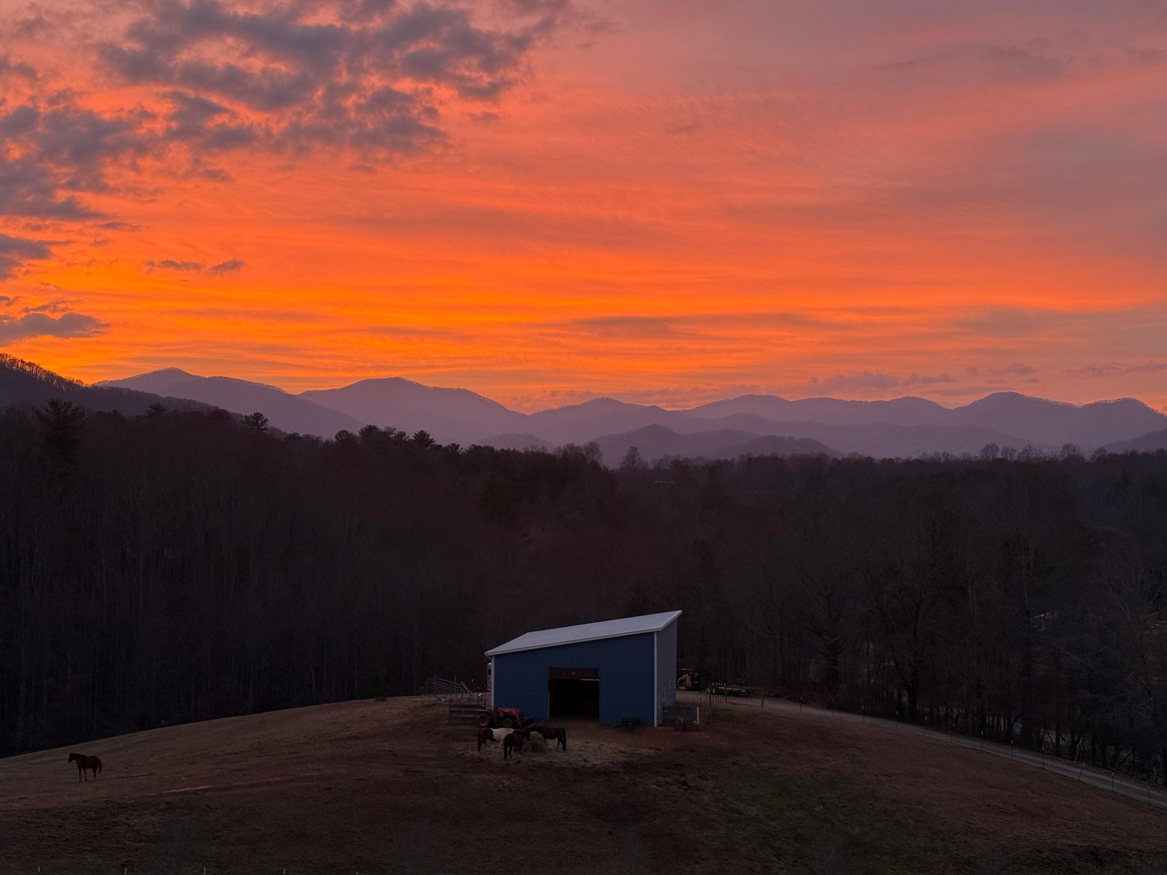 Beautiful sunset from back porch.