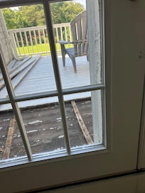 View from the twin bed room. Could not go outside due to leak.
