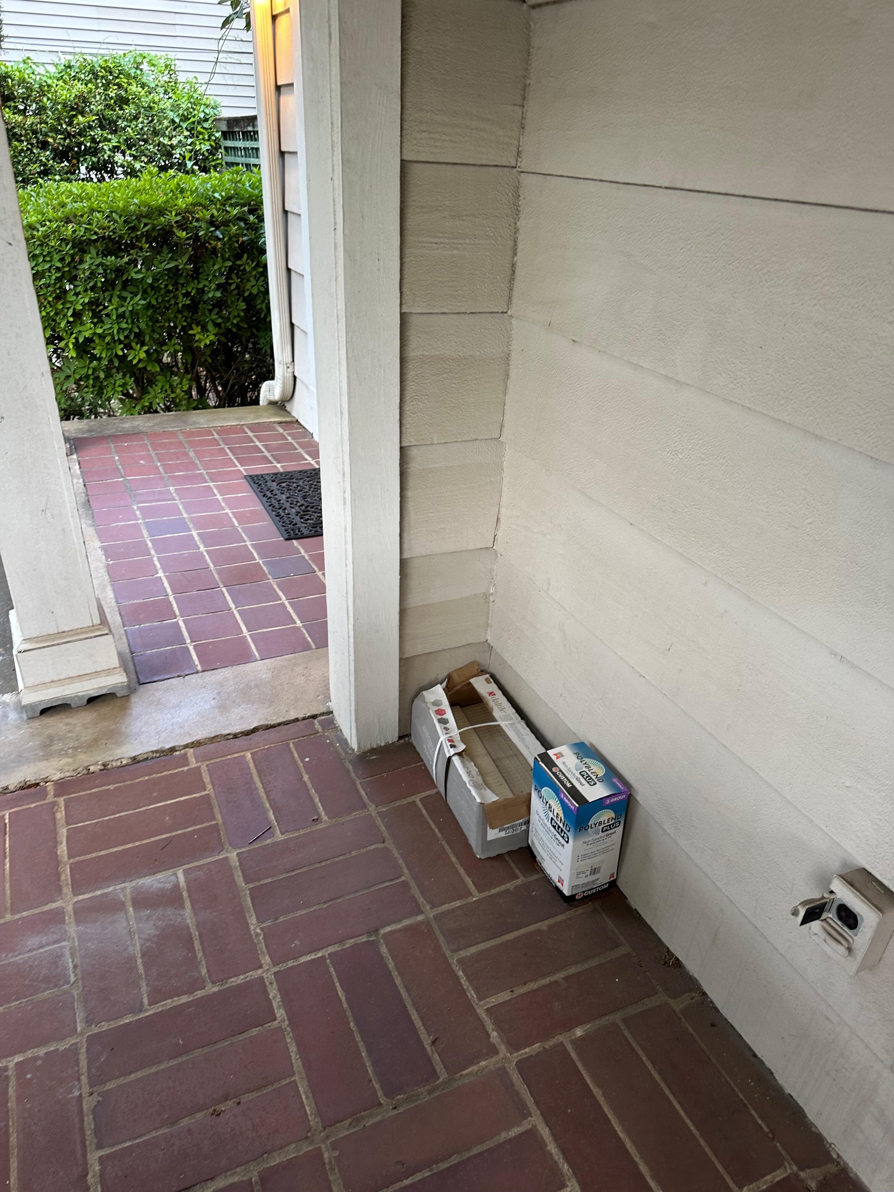 Repair items left on the front porch 