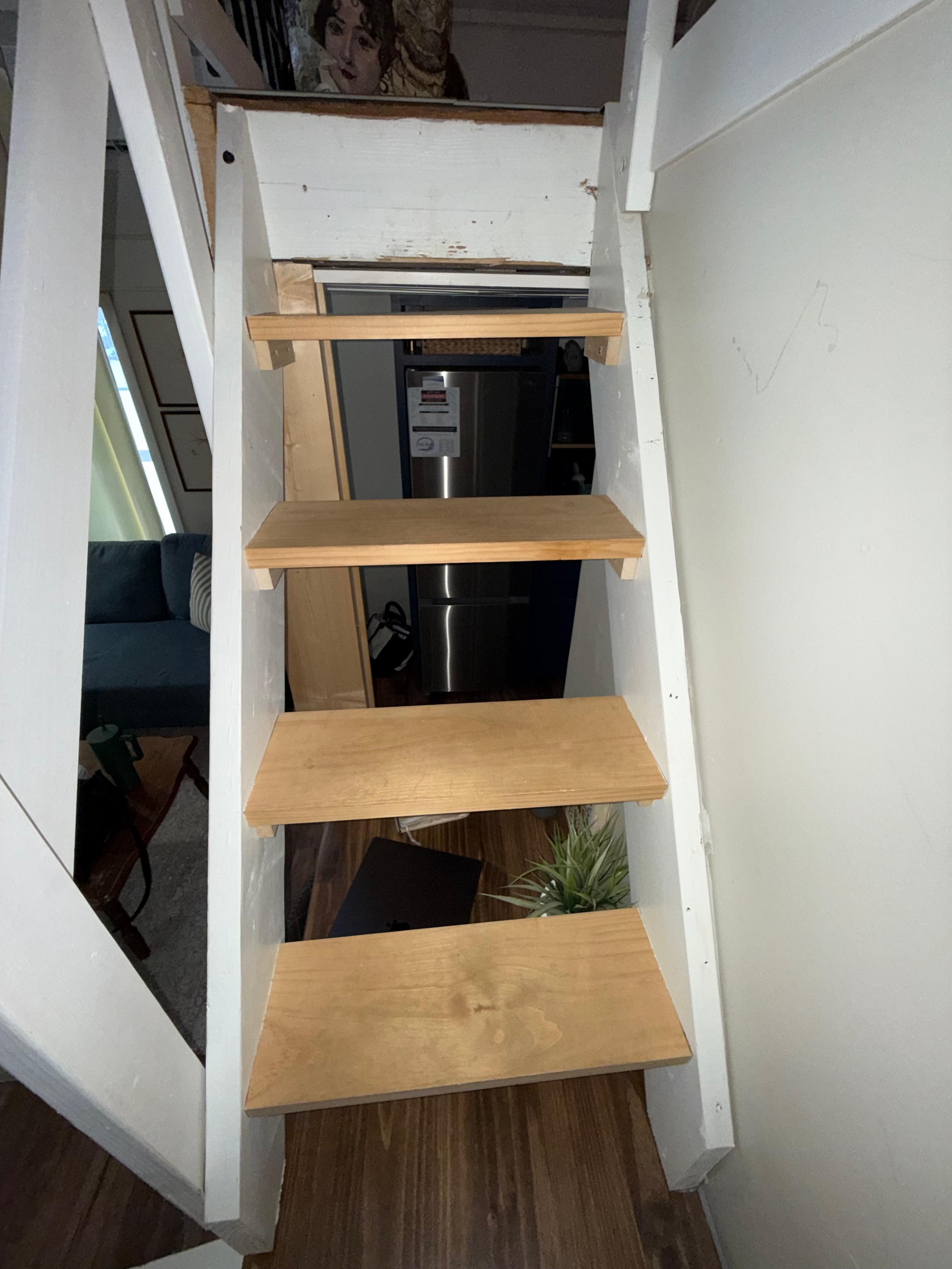 Stairs are steep to loft, NOT for the mobility challenged.