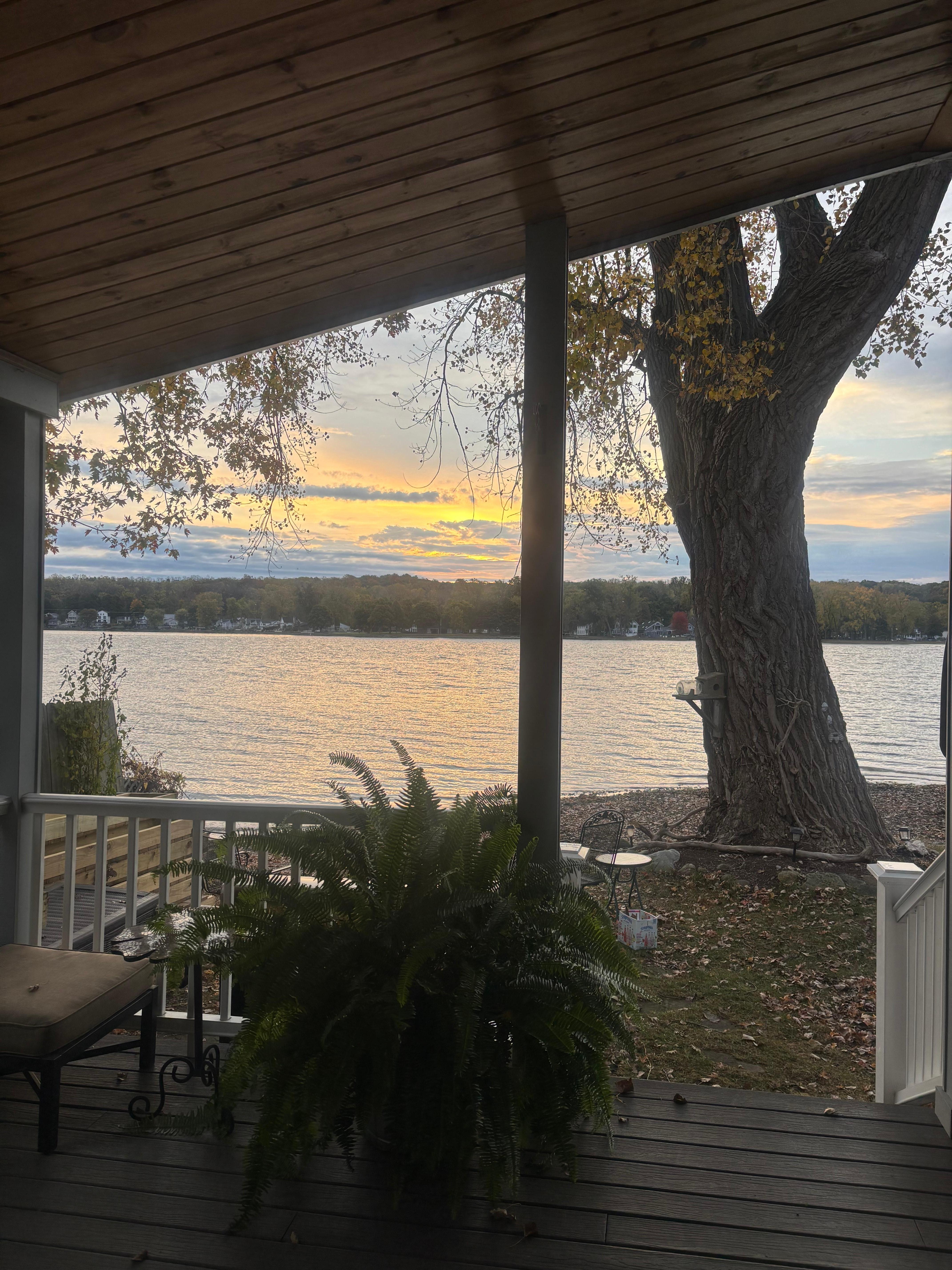Views from the porch were wonderful.  Was able to sit on the comfy deck and be sheltered from the wind.