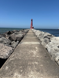 Walk out to the lighthouse!