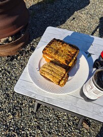 Campfire grilled cheese